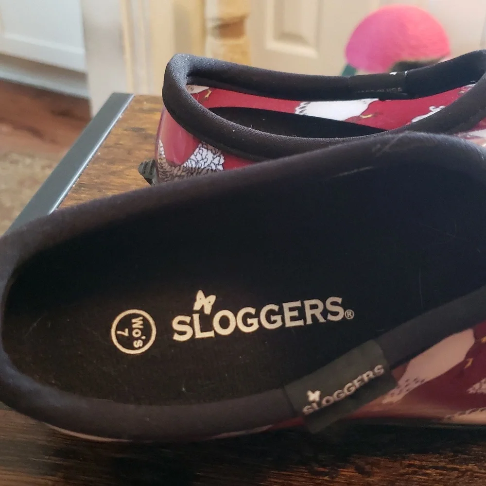 Sloggers Waterproof Rain and Garden Red Barn Chicken Print Clogs - Picture 7 of 12